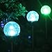 SOLAscape Set of 6 Crackle Glass Globe Color-Changing LED & White LED Solar Path Lights