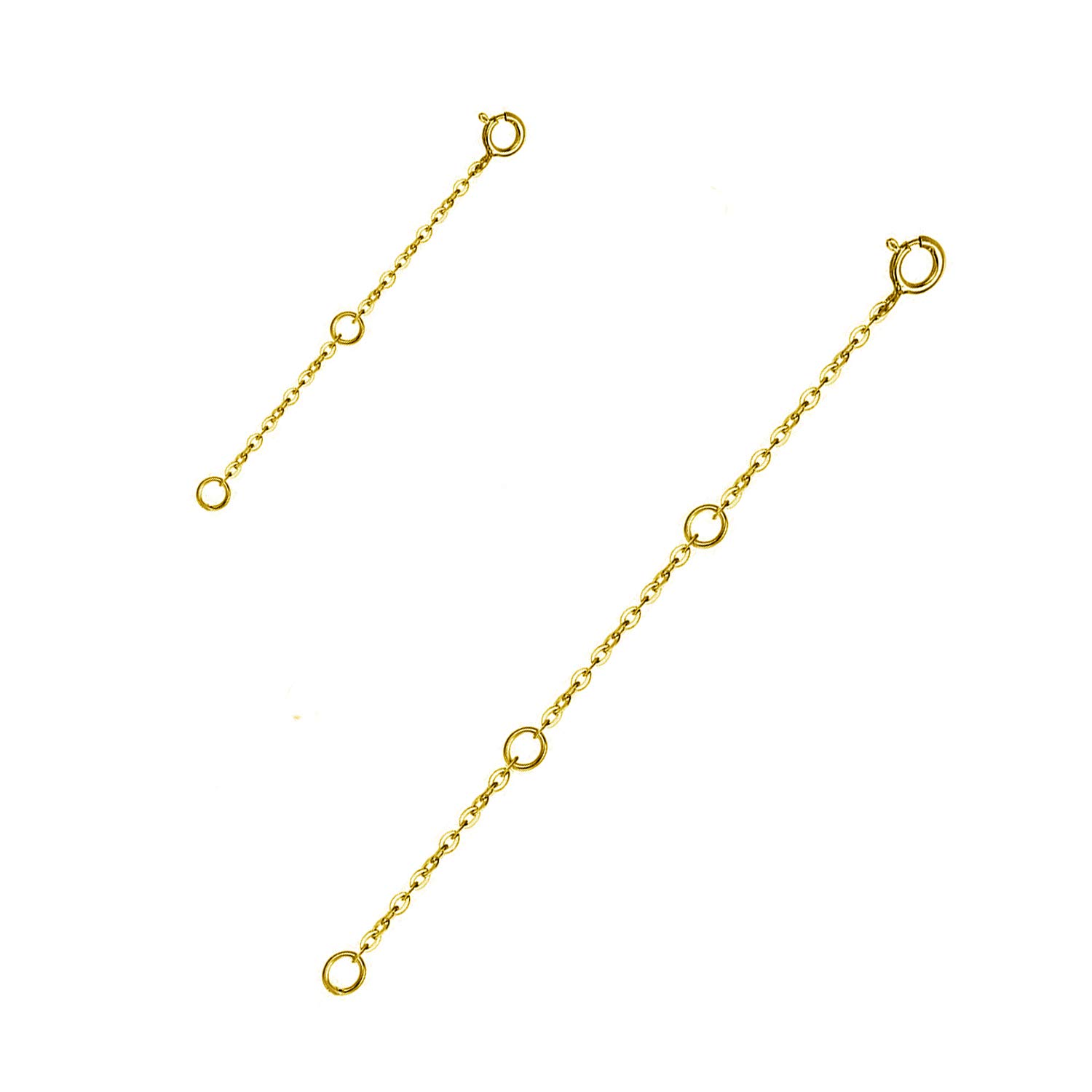 WINNICACA Necklace Extender s925 Sterling Silver 18k Gold Plated Necklace Extender 2 Pieces Set