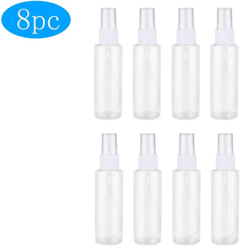 Fiudx Spray Bottles,8PCS 60 ml Spray Bottles,Fine Mist Sprayer Bottle,Reusable Plastic Bottles for Travel,Cleaning Solutions,Hair,Essential Oils,Plants (White)