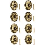 binifiMux 8pcs Vintage Flower Drawer Pulls Knobs Flower Embossing, Bronze Kitchen Cabinet Knobs, Single Hole