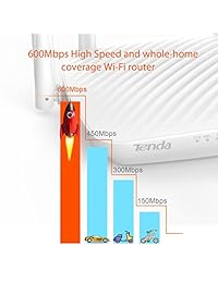 Tenda 600 Mbps whole home cobertura WiFi Router con 4 x dBi omnidireccional de alta ganancia antenas Beamforming + fácil de configurar Control de Aplicación (F9)