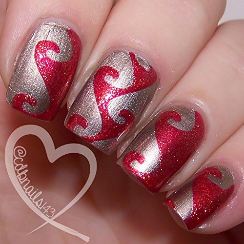 Original Hawaiian Waves Nail Vinyls By Twinkled T - 1 Sheet of 36 Waves