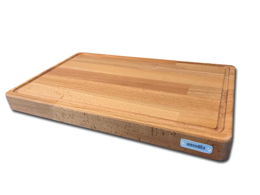 AUSONIA - 66441 Meat Cutting Board Beech Wood 50 x 35 x 4 cm with Rubber Feet