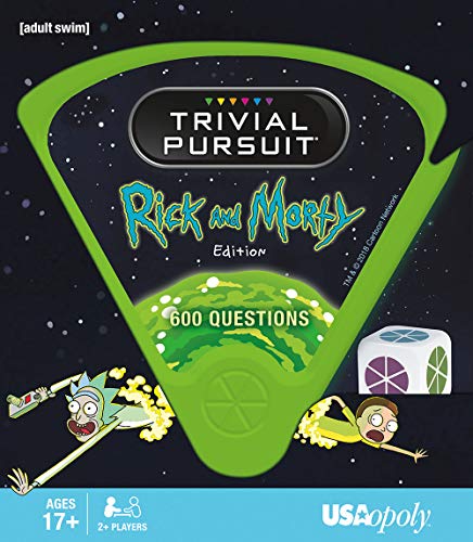 USAopoly Trivial Pursuit Rick and Morty - Quick Play Version | Trivia Questions Based on The Adult Swim Show Rick and Morty | Officially Licensed Rick and Morty Game