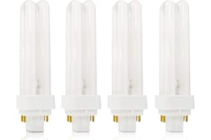 Circle (4 Pack CFL Bulbs Direct Generic Replacement for Panasonic FDS18E35/4 18W 3500K Double Tube, 4 Pin G24q-2 Base, Compact Fluorescent Light Bulbs