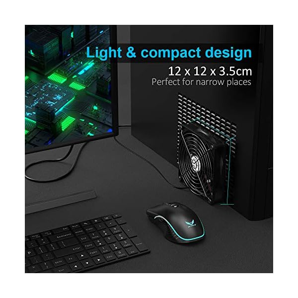 ELUTENG-120mm-Fan-USB-Computer-Fans-USB-Fan-5456CFM-1500RPM-USB-Powered-Cooling-Fan-with-Metal-Grill-Guard-5V-Fan-Compatible-for-PC-PS4-XboxTV-BoxLaptopAV-Cabinet-etc ELUTENG 120mm Fan USB Computer Fans USB Case Fan 54.56CFM 1500RPM USB Powered Cooling Fan with Metal Grill Guard 5V Fan…