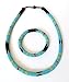 African Zulu beaded necklace and round bracelet set - Light Blue