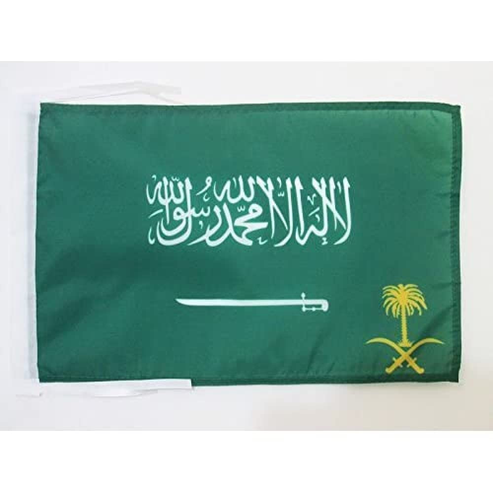 AZ FLAG - Royal Standard of Saudi Arabia Flag - 18'' x 12'' - 100% Polyester Saudi Arabian Kingdom Small Banner with Two Cords - Fade Resistant - Vivid Colors - 18x12 in - 45x30 Cm — image 1