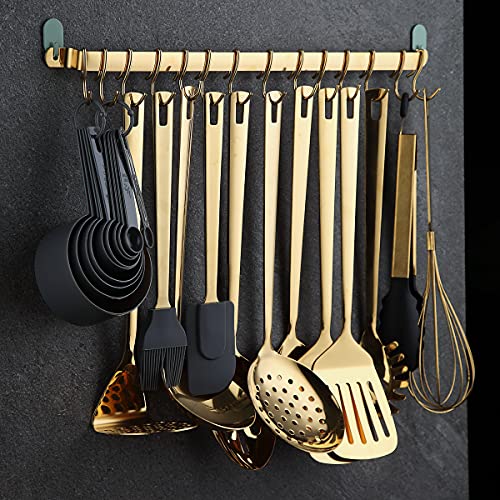 Gold Cooking Utensils Set, Kyraton Stainless Steel 37 Pieces Kitchen