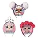 Luv Her LOL Girls 3-Piece Assorted Headband Bundle Set - White Poms, Flowers, Rhinestone Tiara