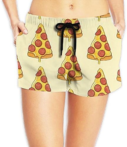 Ruin Beach Shorts Pizza Women's Fashion Quick Dry Beach Shorts Summer Pants