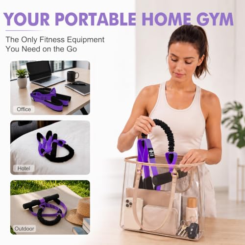 NTIUYOT Upgraded Durable Pedal Resistance Band with Handle, Thickened Latex Tubes and Soft Foam Fabric Foot Pedal, Sit Up Exercise Equipment for Abdomen, Waist, Arm, Core/ABS, Leg, Physical Therapy