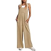 Cicy Bell Women's Casual Loose Overalls Jumpsuits One Piece Sleeveless Tank Tops Wide Leg Long Pant Rompers With Pockets