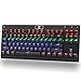 Rainbow Mechanical Keyboard, Aitalk Tenkeyless 87 Keys Anti-ghosting Waterproof Gaming Keyboard with DIY Blue Switches Customizable Backlit Wired Keyboard for Mac PC Laptop Gamers (Black)thumb 1