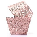 KINGSO 12pcs Filigree Vine Cupcake Wrappers Wraps Cases Wedding Birthday Decorations