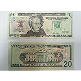 ELM Game Prop Money Play Money Pretend Dollar Bills $2,000 Full Print Money Copy of $20 Dollar Bills Stack, for Movie, TV, Videos, Pranks, Birthday Party, Play Board Games, Photography