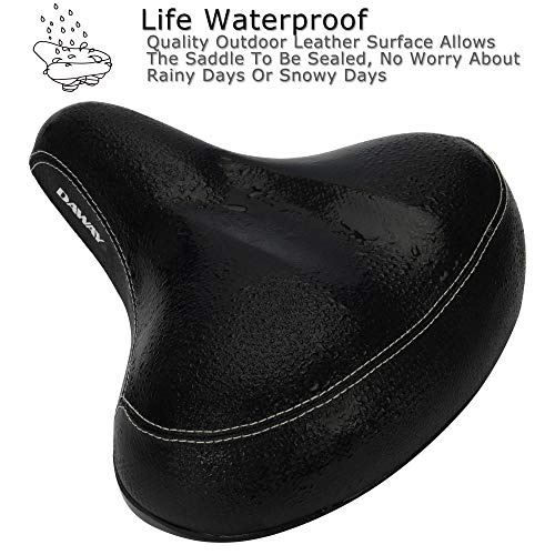 VITILAN Oversized Comfort Bike Seat - Extra Wide Cushioned Saddle For Men & Women