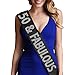50th Birthday Decorations - Crystal Rhinestones 50 & Fabulous Premium Satin Sash - 50th Birthday Gifts for Women - Black Sash(50&Fab RS) BLK