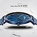 Tonnier Deep Blue Stainless Steel Band Slim Mens Watch Quartz Ocean Depths Blue Watch Face for Men