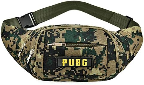 Physiqo Military Waist and Chest Pouch for Outdoor Sports. Large Capacity, Camouflage, Scratch-Resistant, Waterproof Pack Bag (Brown-Green)