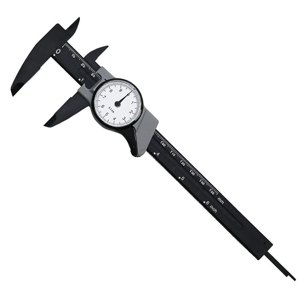 wenjuersty New 150mm 6inch Dial Caliper Plastic Vernier Caliper 4 Way Gauge Micrometer