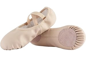 Prcfurdcge Ballet Shoes for Girls Ballet Dance Slippers Soft PU Dance Shoes for Toddler/Little Kid/Big Kid