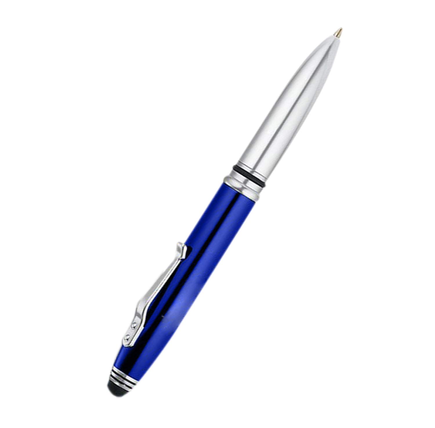 KING OF FLASH 3-in-1 Stylus Pen With Light, Capacitive Aluminium Pen Stylus, LED Torch Light, Ballpoint Pen (Royal Blue)
