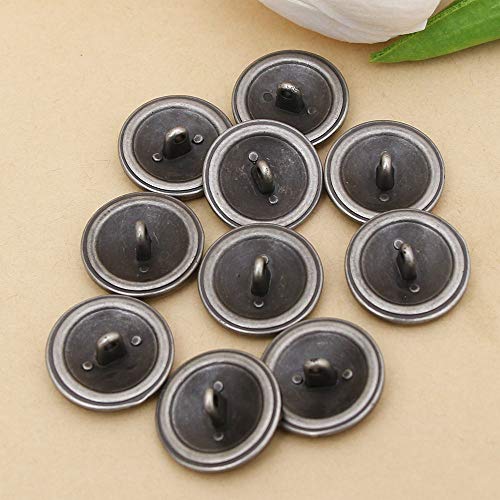 NUOMI 50 Pcs Antique Metal Shank Buttons, Vintage Shank Buttons for Crafts Projects, Coat, Jackets, Flower Pattern Engraved Metal Sewing Buttons 23mm - Thumbnail 4