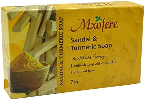 5 x Mxofere Sandal & Turmeric Handmade Soap With Pure Essential Oil For All Skin