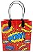 TINYMILLS Superhero Text Party Favor Treat Bags with Handles, Superhero Candy Bags for Birthday Party, Party Supply Decorations Pack of 12