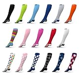 Go2 COMPRESSION SOCKS 2 Pair for Women and Men Athletic Running Socks for Nurses Medical Graduated Nursing Compression Socks for Travel Running Sports Socks(2RWBArg,L)
