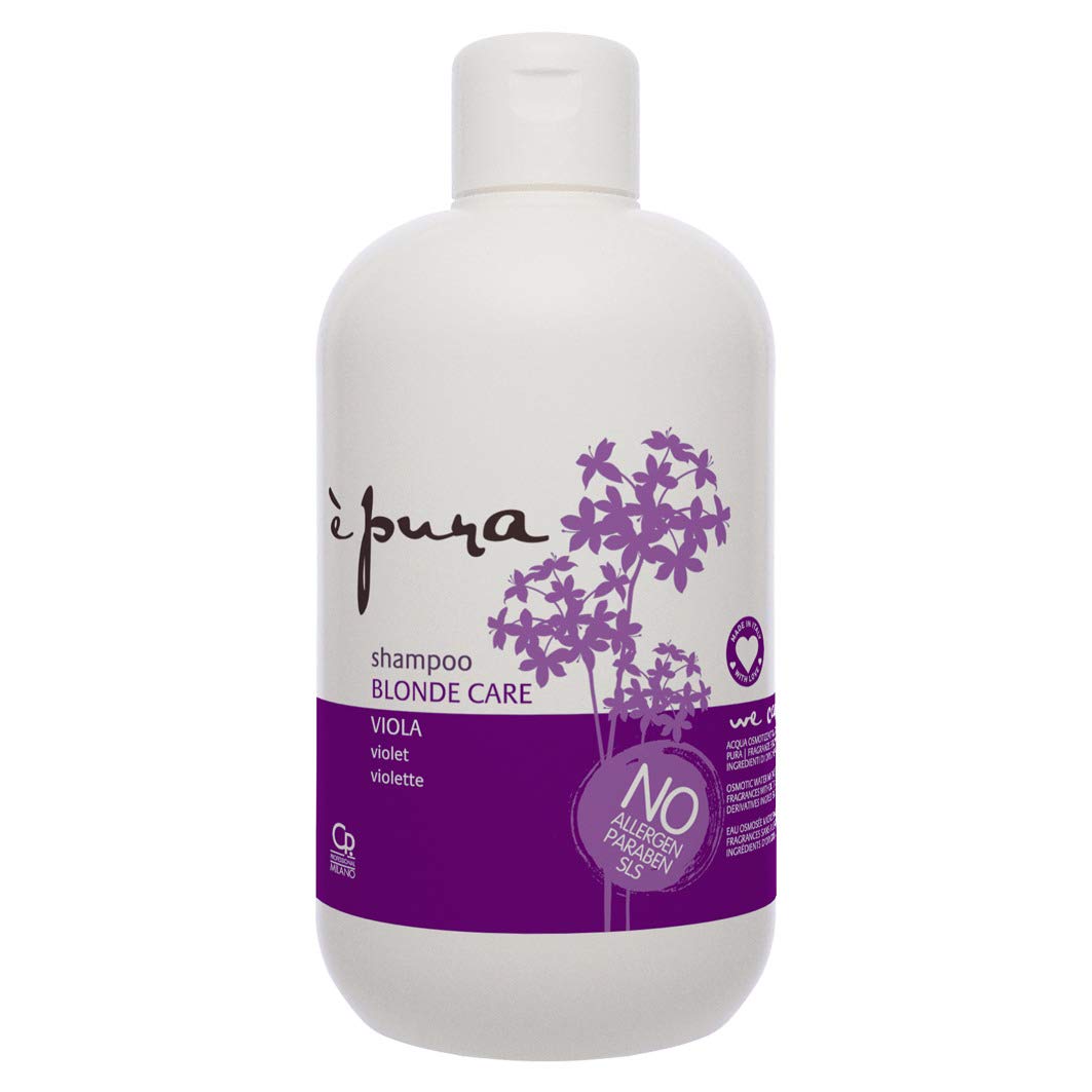È Pura - Blonde Care Shampoo - Anti-Yellow Treatment for Blond Hair and Highlighted Hair - 500 ml