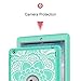 Hocase iPad 2/3/4 Case, Shockproof Heavy Duty Protection Silicone Rubber+Hard Plastic Hybrid Dual Layer Slim Protective Case for iPad 2nd/3rd/4th Generation (9.7-inch) - Teal Mandala Flowers