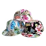 Floral Flower Snapback Adjustable Fitted Men's Women's Hip-Hop Cap Hat Headwear
