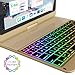 iPad Keyboard Case for iPad 2018 (6th Gen) - iPad 2017 (5th Gen) - iPad Pro 9.7 - iPad Air 2 & 1 - Thin & Light - 360 Rotatable - Wireless/BT - Backlit 7 Color (Tuscan Gold)
