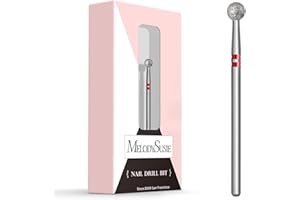 MelodySusie Ball Shape Cuticle Clean Nail Drill Bit 3/32'', Professional Safety Carbide Diamond Nail Bit Nail Cleaner for Cuticle Dead Skin Nail Prepare, Two Way Rotate, Manicure Nail Salon Supplies