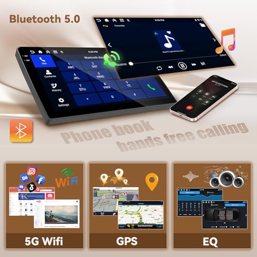 Hikity Android 15 4+128GB Car Radio Carplay for Peugeot 207 2006-2010 Aves 9" Touch Screen Incell, Auto Radio Aves Wireless Carplay Android Auto, BT/WiFi/FM/RDS+Backup Camera+MIC