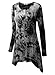 DJT Women's All Over Tie Dye Long Sleeve Asymmetrical Hem Tunic Top