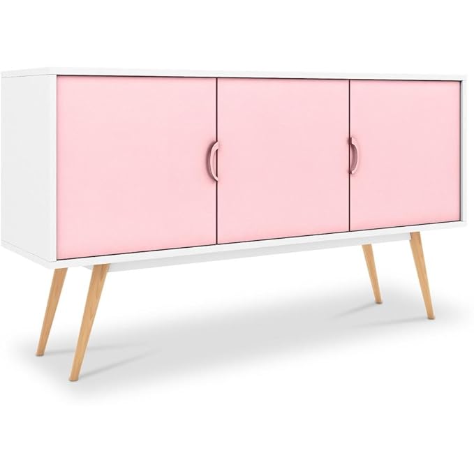 Kartev Scandinavian Style Sideboard Wood Pink Amazon.co.uk Kitchen