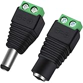 CENTROPOWER 10 Pairs 12V 5A DC Power Plug Connectors (5.5mm x 2.1mm) – Includes 10 Male & 10 Female Jacks for LED Strips, CCT