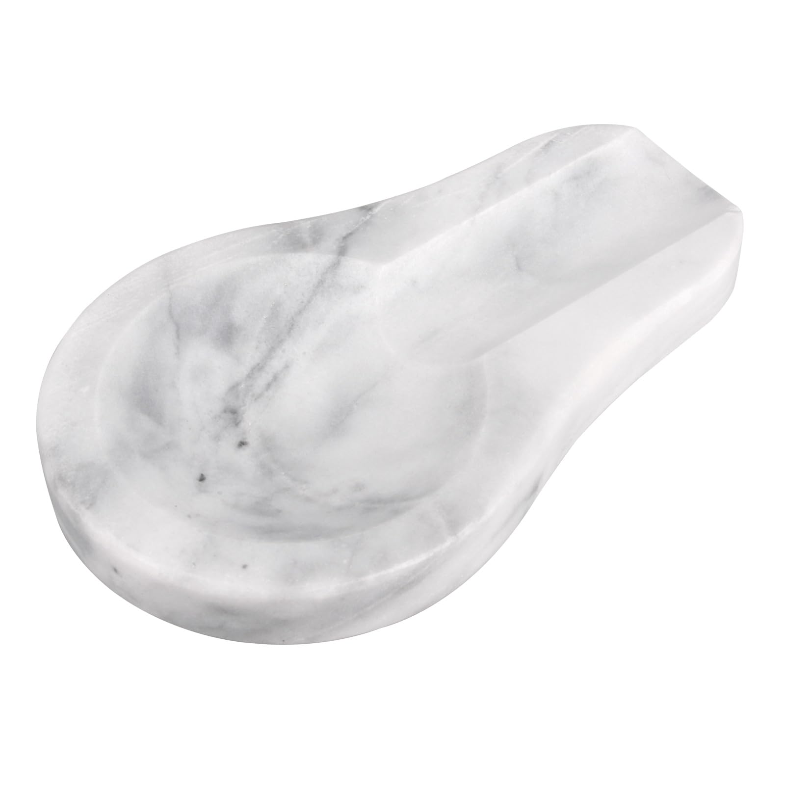 Photo 1 of HESHIBI Marble Spoon Rest for Kitchen Stove Countertop, Marble Utensil Holder, Perfect for Spatula, Ladle, Fork (1, Light Grey)
