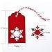 Whaline 100Pcs Snowflakes Paper Tags Christmas Kraft Gift Tags Hang Labels with 30 Meters Twine for DIY Arts and Crafts,Holiday Gift Favor (Red)