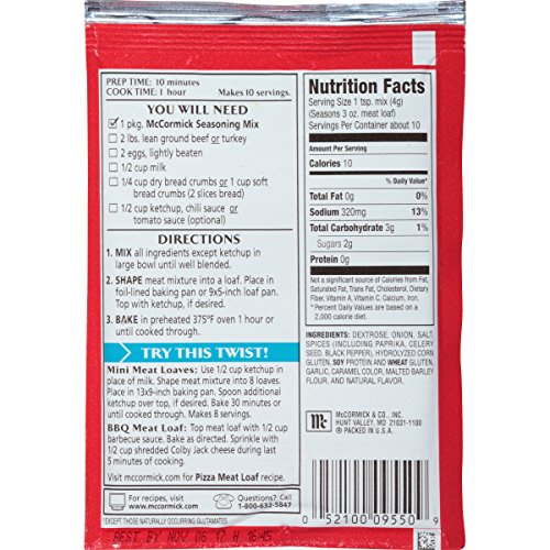 McCormick Meat Loaf Seasoning Mix, 1.5 oz Buy Online in UAE