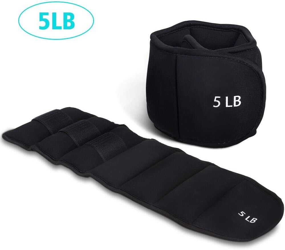QF Ankle Weights Set with Large Adhesive Strap, Wrist Arm Leg Weight for Women & Men - Great for Fitness, Walking, Jogging, Gym, Workout, Resistance Training - 2, 5, 8 lbs Each Pack, 2 Pack