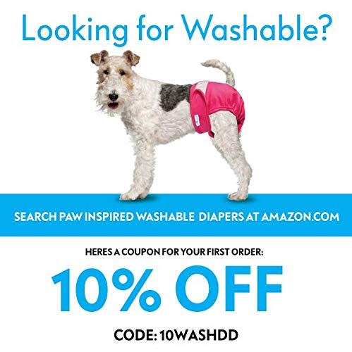 image for Paw Inspired 32ct Disposable Dog Diapers | Female Dog Diapers Ultra Pr