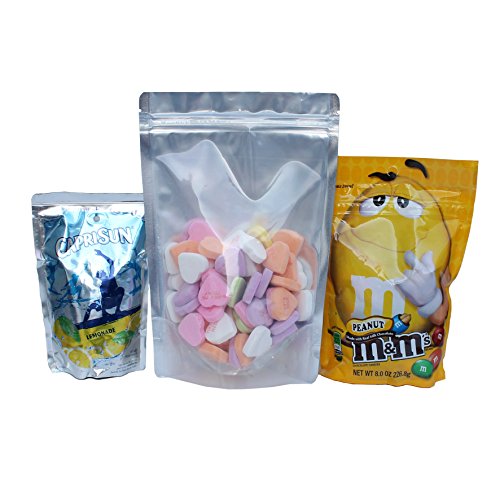 AwePackage 50 Pack of 6"x9" Airtight Zipper Stand Up Pouch Bag - Clear Front Aluminum Foil Back Heat Sealable Zip Lock - Thumbnail 3