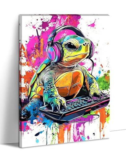 Large Sea turtle Canvas Art Wall Decor Framed Funny