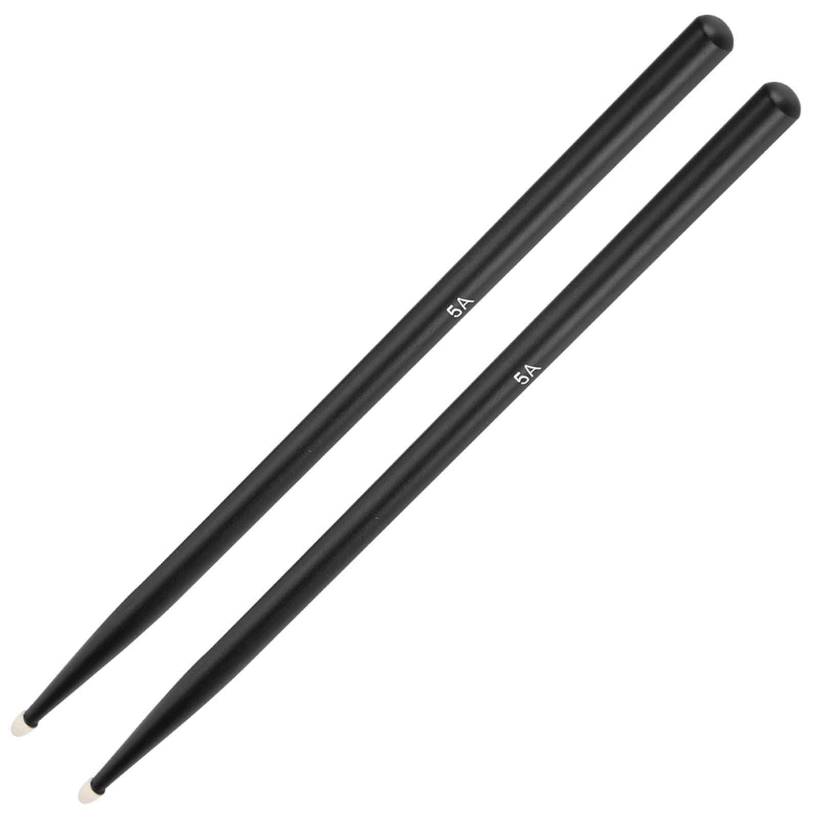Alomejor 1 Pair 5A Drum Sticks Maple Wood Drumsticks Lightweight Instruments Accessories (Black)