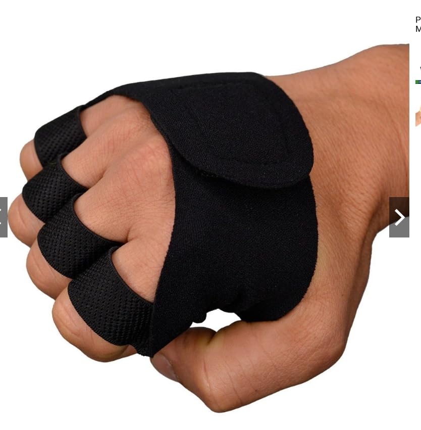 Luva de Academia Unissex, Antiderrapante, Neoprene, Ajustável, Preta, com Pegada Firme