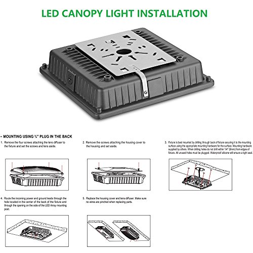 1000led Led Canopy Lights 45w 4 Pack Ceiling Fixtures Carport